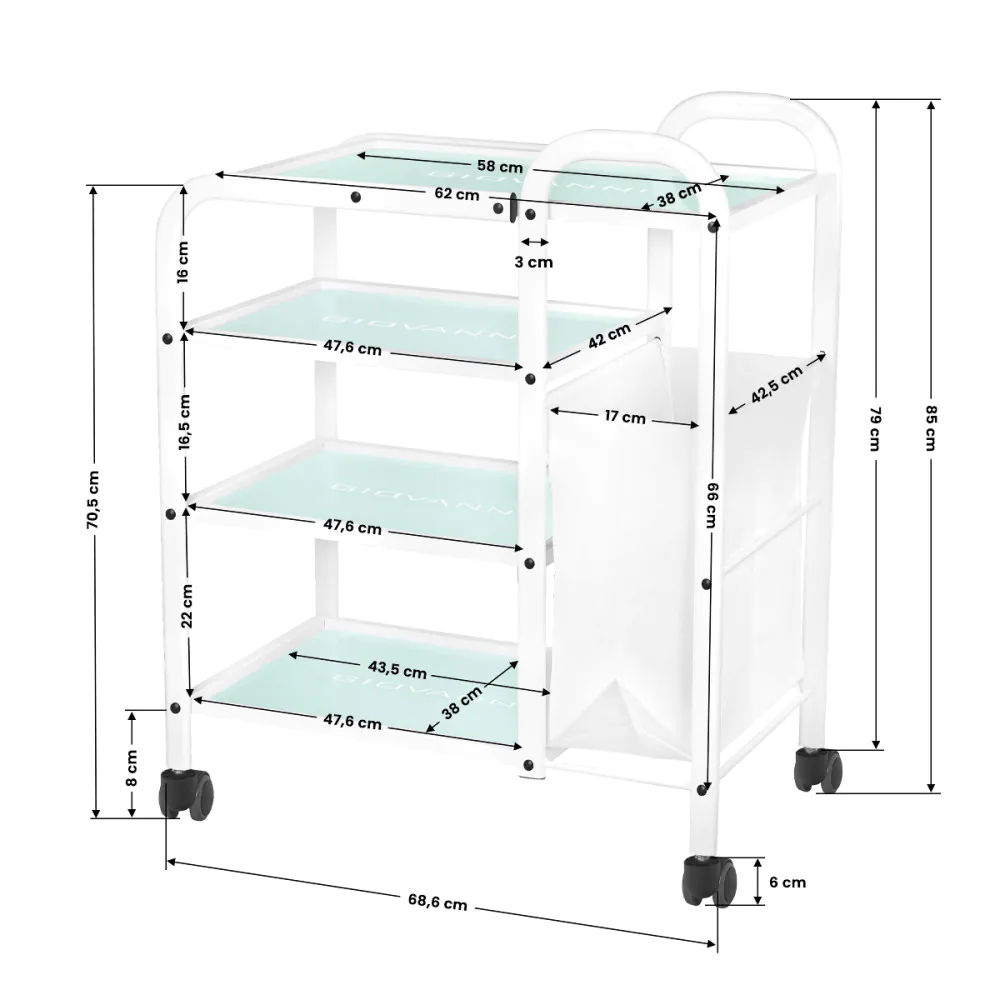 Cosmetic 4-shelf table