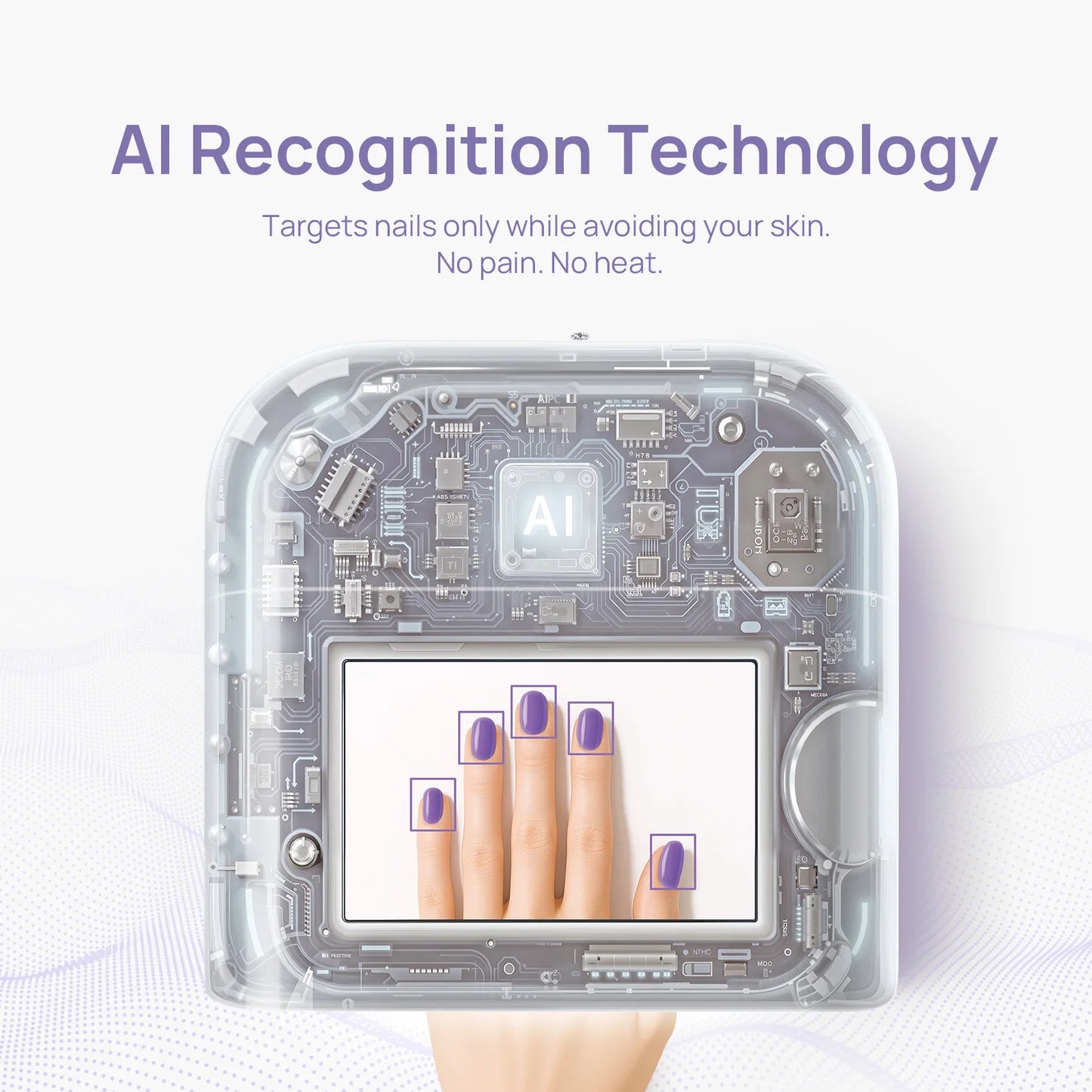 ONAIL AI LED manikīra lampa, rozā