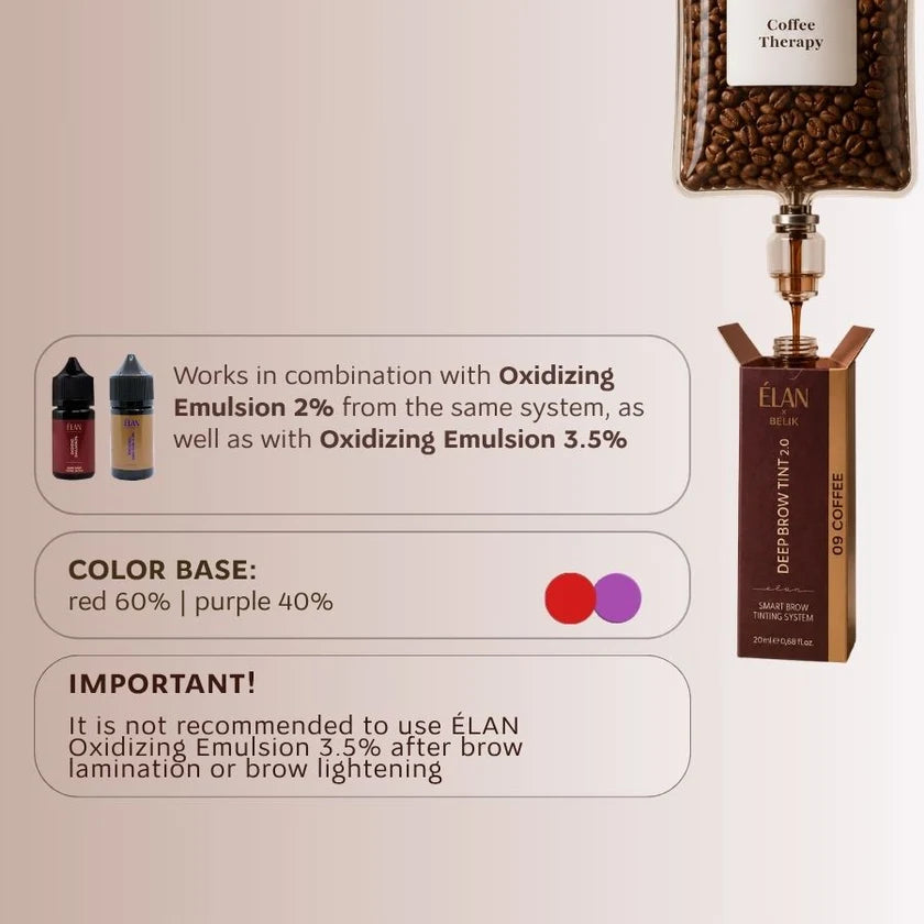 Elan Стойкая краска для бровей «DEEP BROW TINT», 2.0 08 CHOCO Натуральный коричневый 20 мл