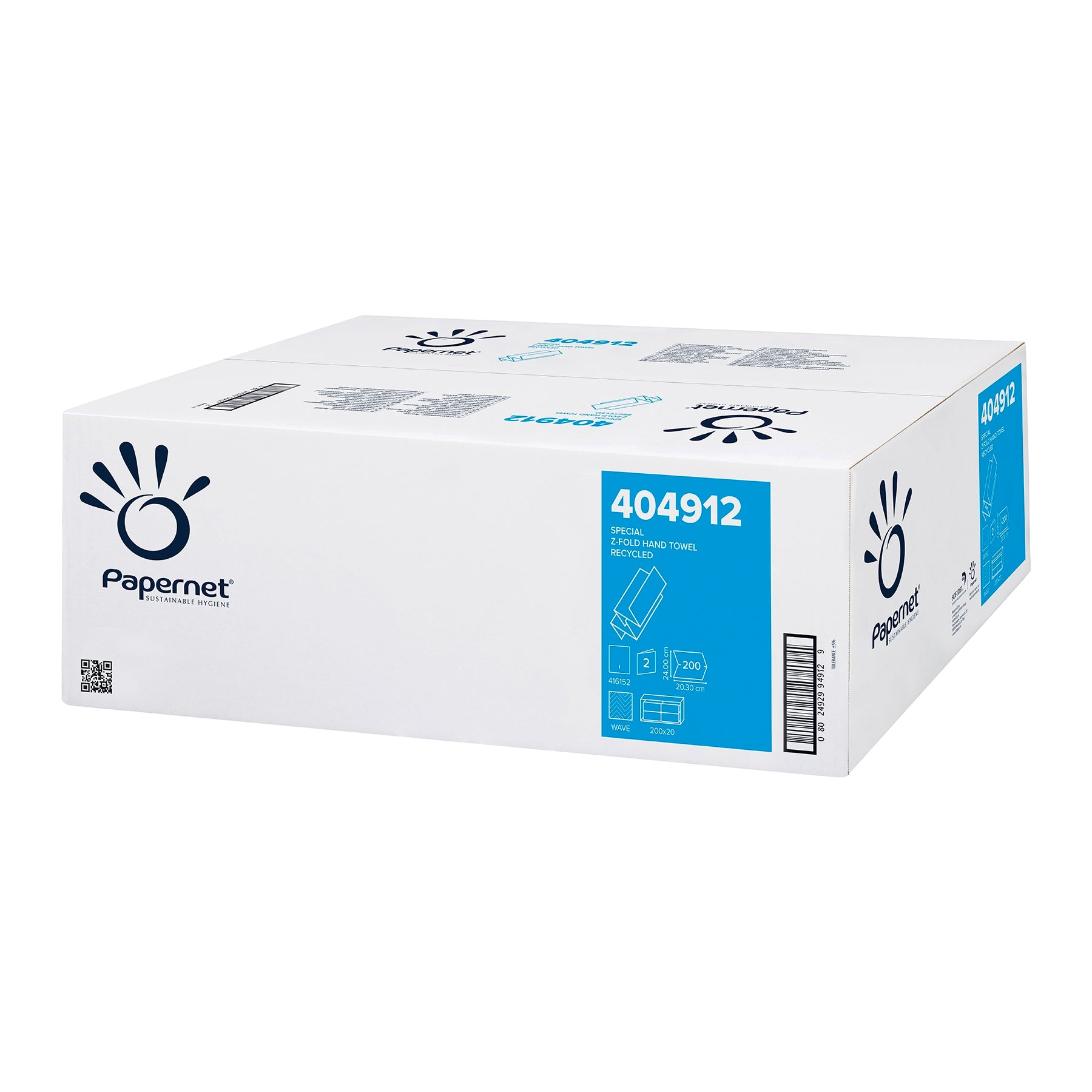 Paper towels in sheets Papernet, Z-fold, 2 ply, 200 pcs