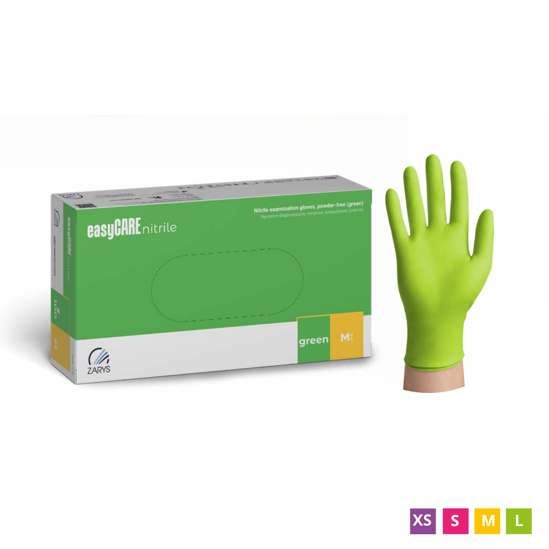 easyCARE Einweghandschuhe aus Nitril, puderfrei, grün, 100 Stück