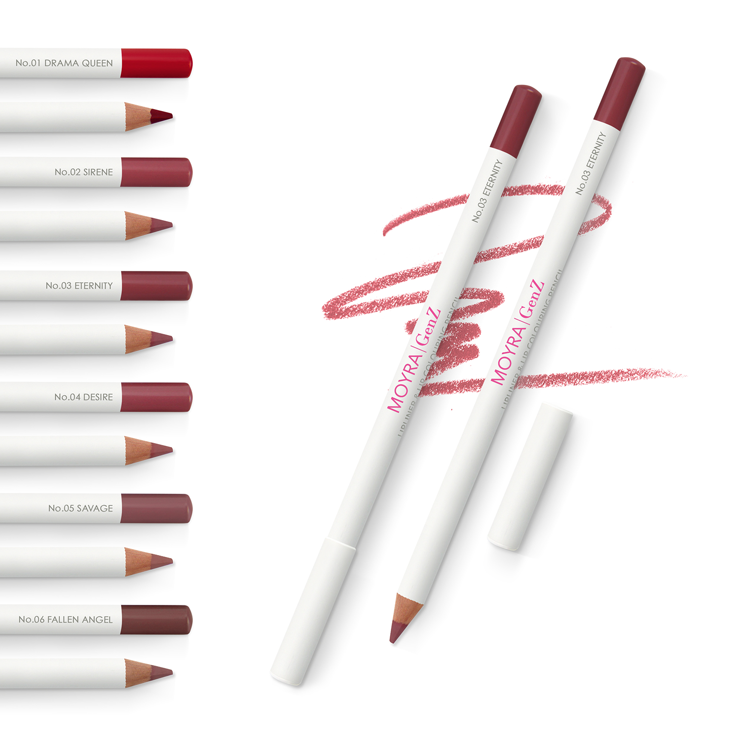 MOYRA GenZ Lipliner & Lip – lūpų kontūro ir dažymo pieštukas 02 Sirene