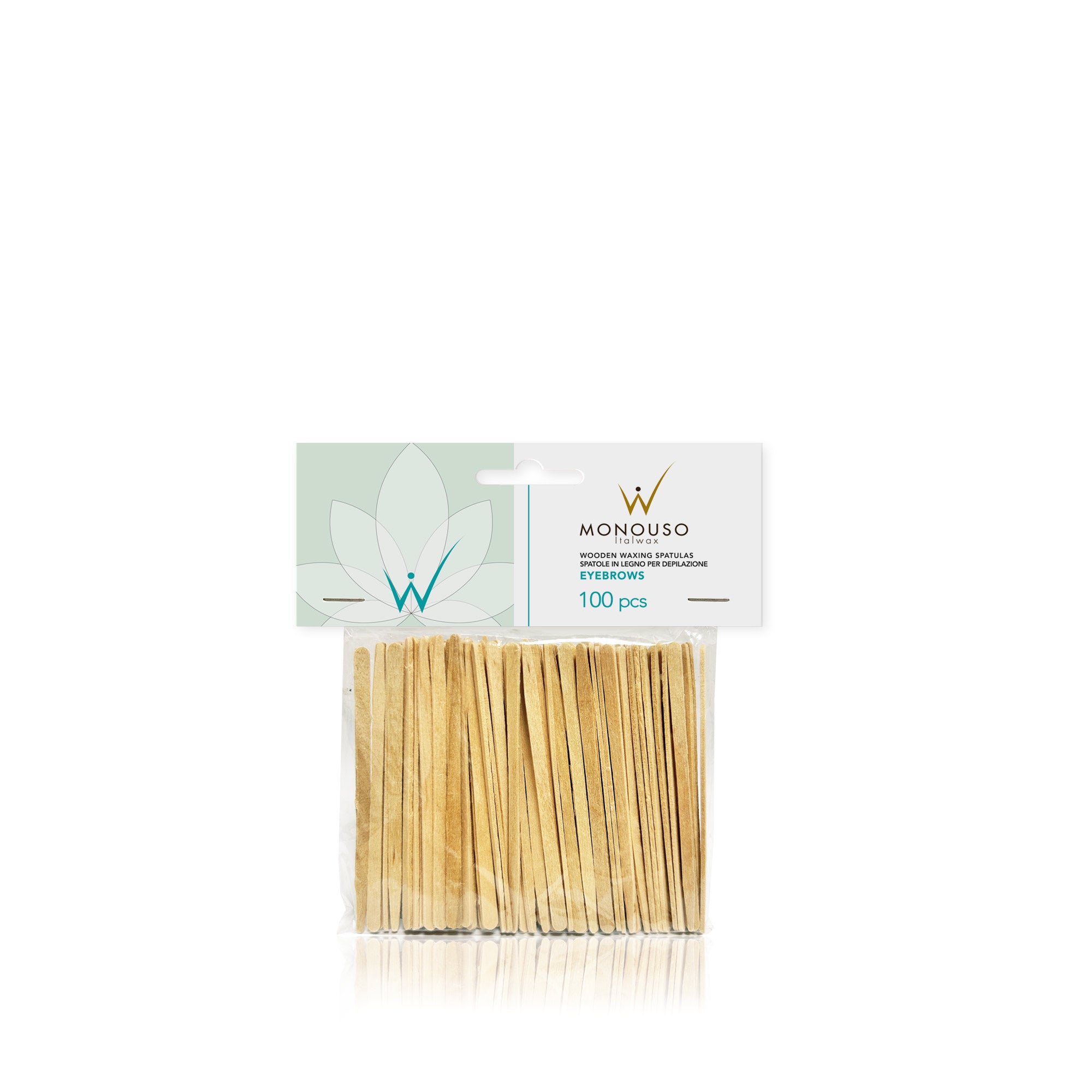 Italwax Wooden spatulas for waxing Eyebrows (D000218), 100 pcs