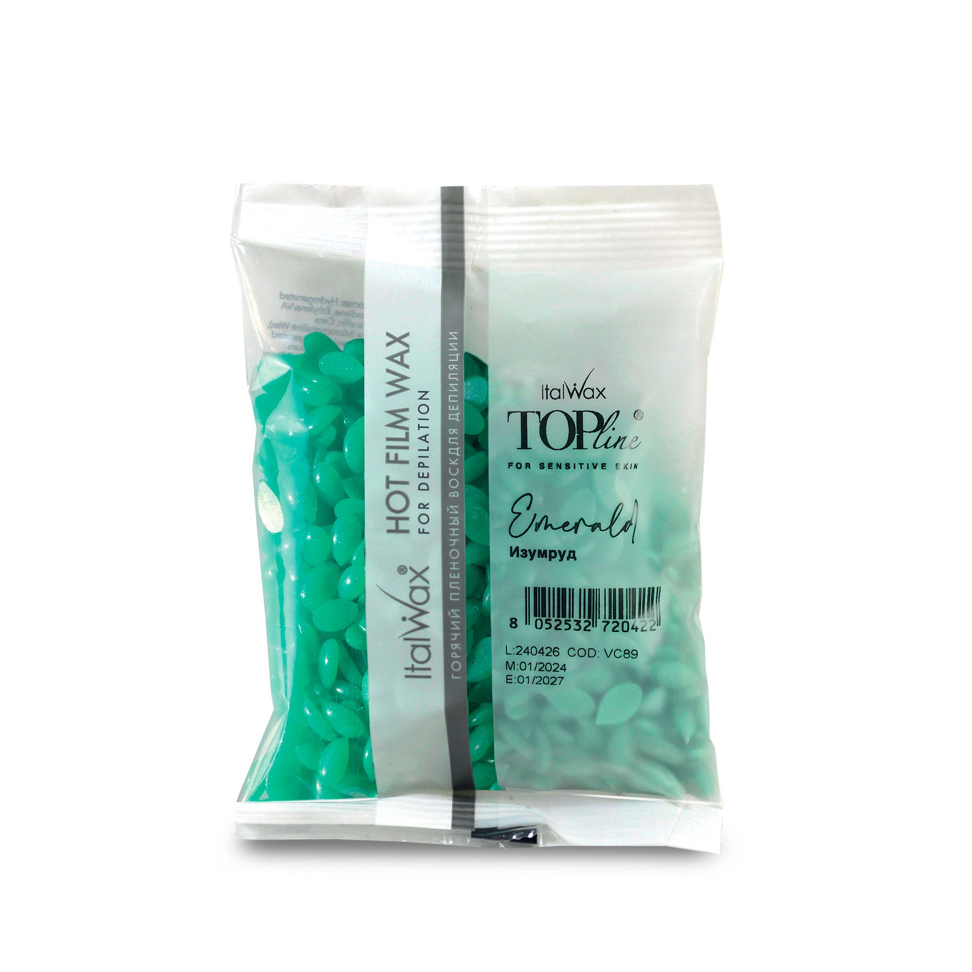 ItalWax TOPline Hot film wax in granules - EMERALD 100 gr.