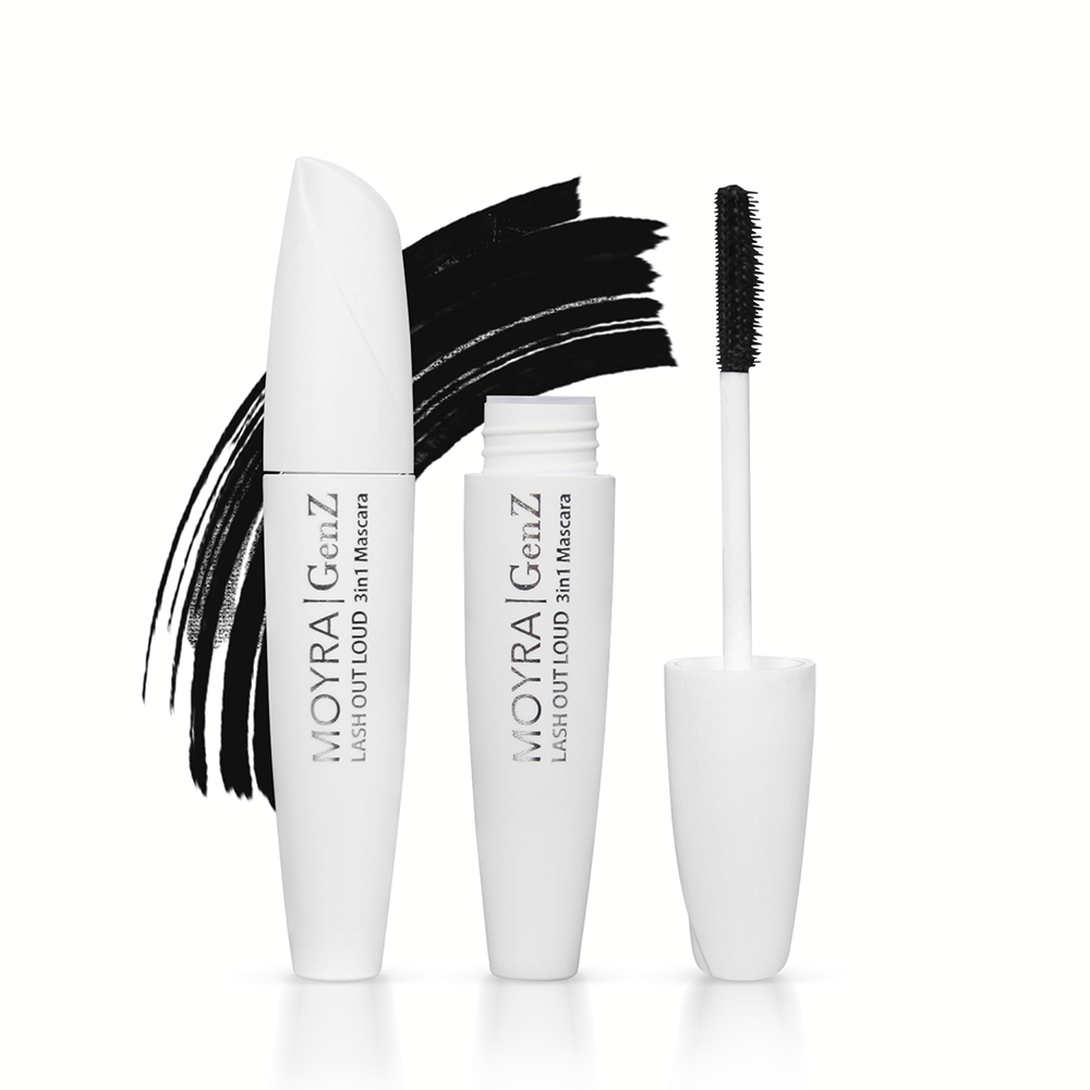 MOYRA GenZ „Lash out Loud“ 3-in-1 tušas juodos spalvos, 8 g