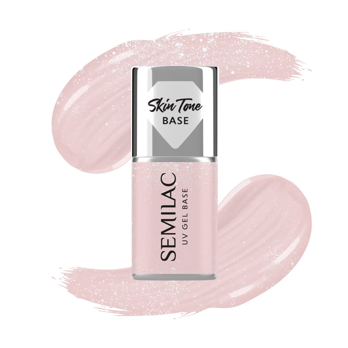 Semilac Skin Tone Cover Base 2in1 Glitter Beige 7 ml