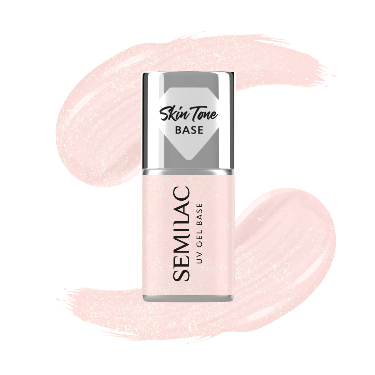 Semilac Skin Tone Cover Base 2in1 Glitter Rose 7 ml