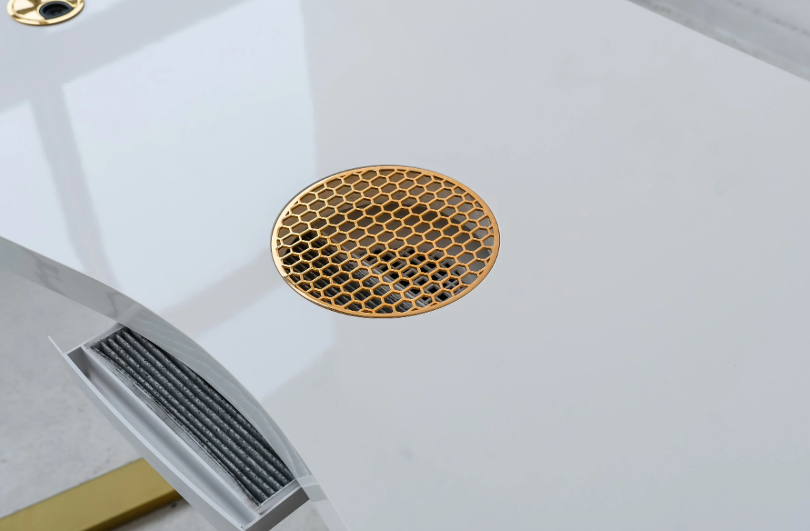 Afinia Manikīra galds Art Deco X Gold ar iebūvētu putekļu savācēju NDC 2000