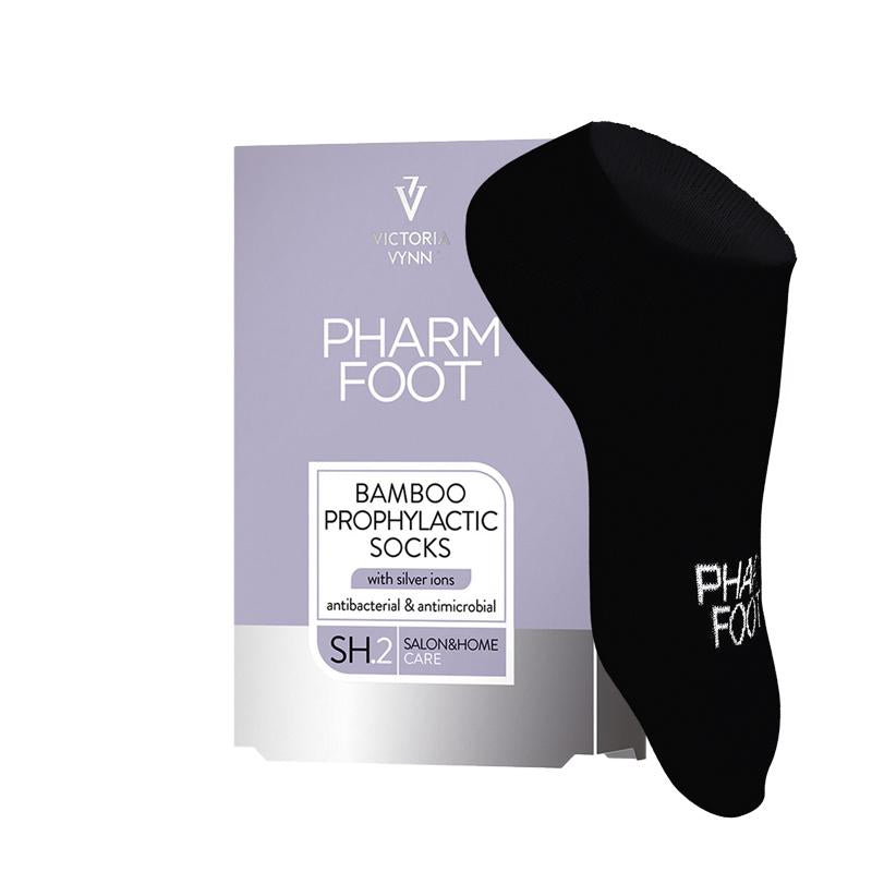 PHARM FOOT BAMBOO PROFILAKTISKĀS ZEĶES ar sudraba joniem, melnas (43-46)
