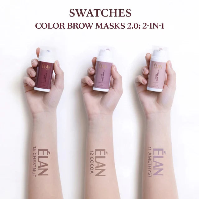 ELAN Тонирующая маска для бровей Color Brow Mask 2в1 Chestnut, 10 мл