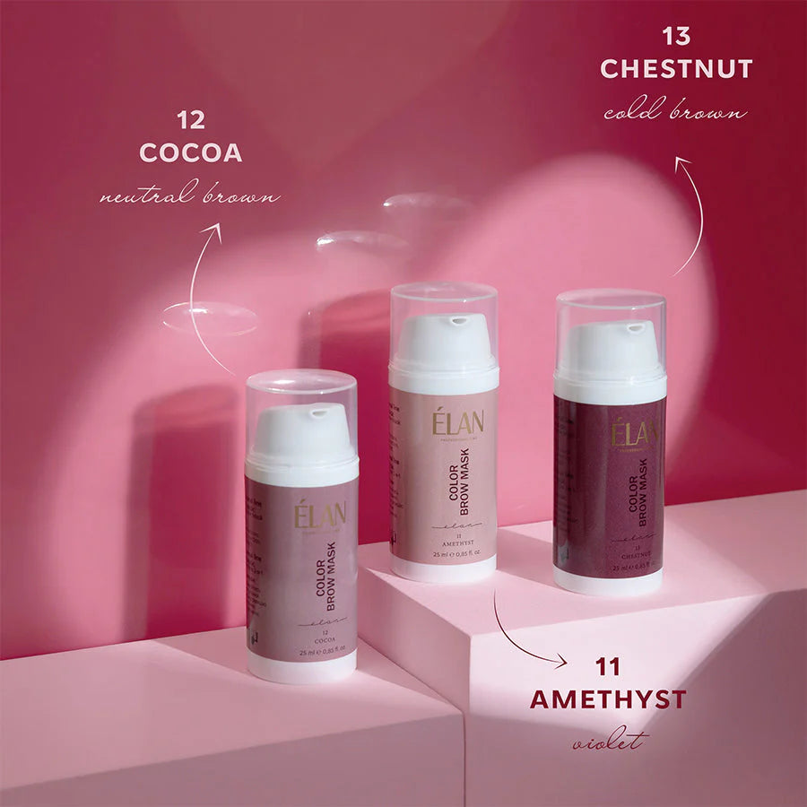 ELAN Тонирующая маска для бровей Color Brow Mask 2в1 Chestnut, 10 мл