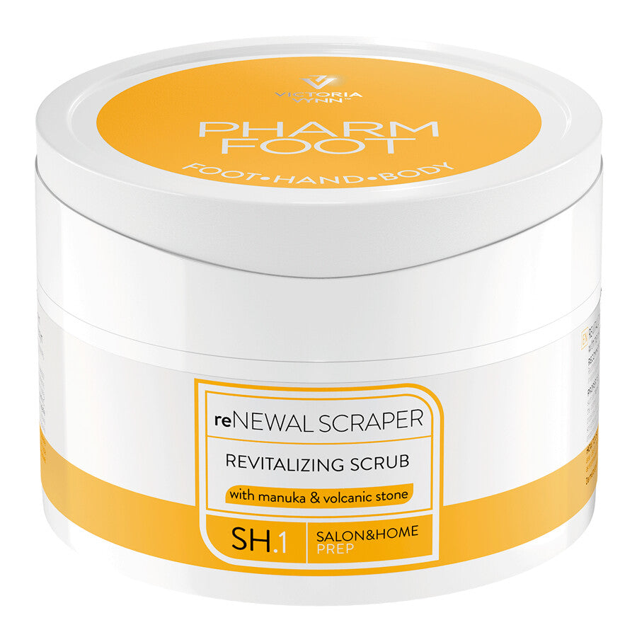 PHARM FOOT Skrubis pēdām ar manuka medu un vulkāniskajiem akmeņiem, reNEWAL SCRAPER, 200g