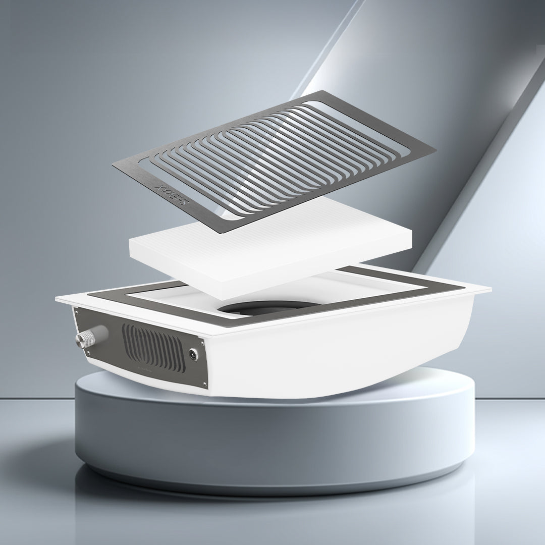 SheMax Smart V-PRO White Built-in Professional Manicure Dust Collector