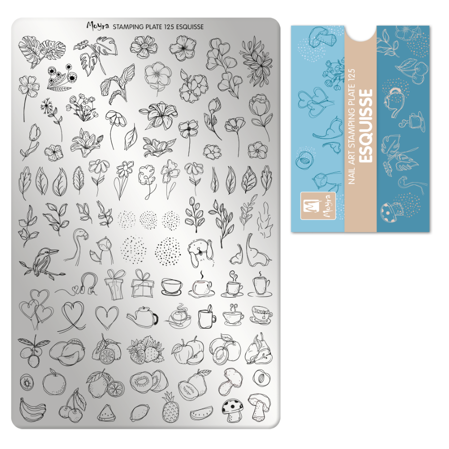 Moyra Esquisse No.125 nail design stamping plate