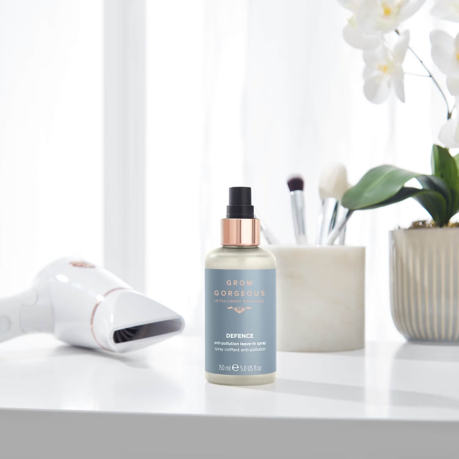 GROW GORGEOUS Defense Anti-Pollution Leave-In Spray -  Защитный спрей для волос, 150 мл