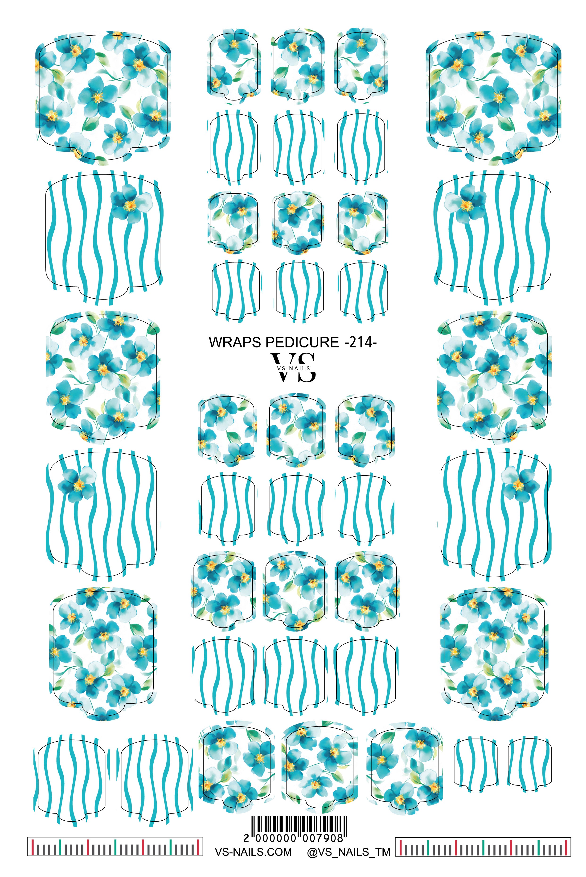 VS NAILS pedikiūro apvyniojimai Nr. 214