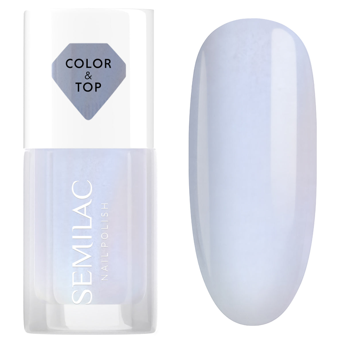 Semilac Top and nail polish 2in1 BLUE HOLO GLAZED 7ml