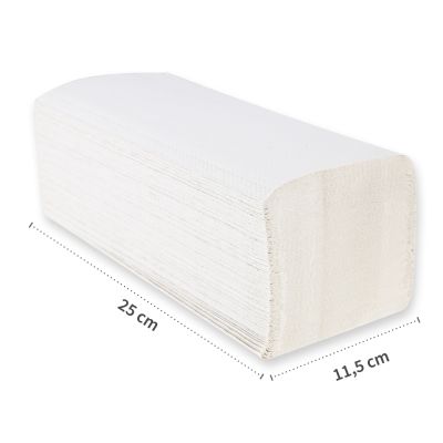 Бумажные полотенца для рук, 2-слойные, из переработанной бумаги, 
25см x 11,5см