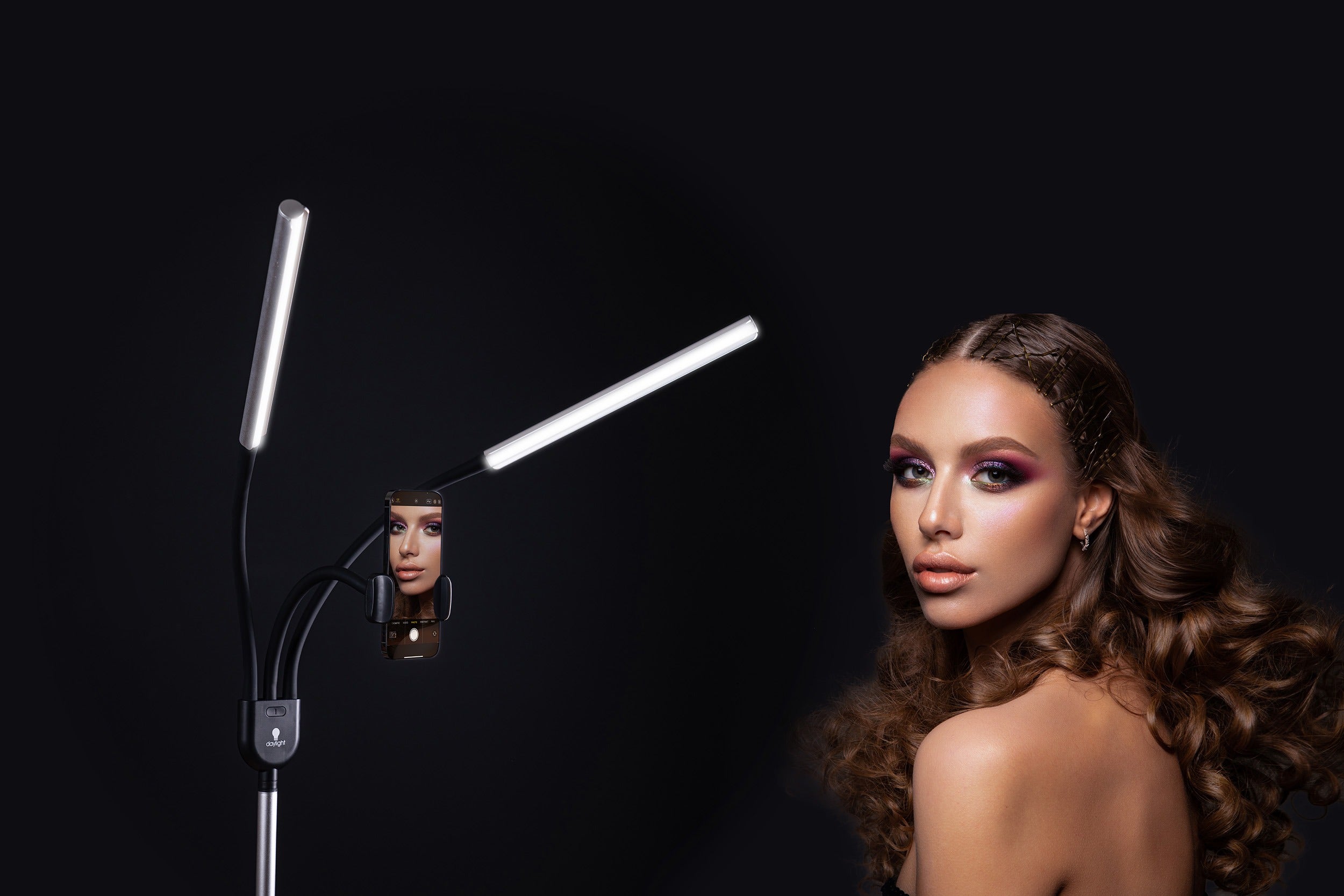 Daylight LED lamp - 2-panel floor lamp for professionals [Gemini Floor]