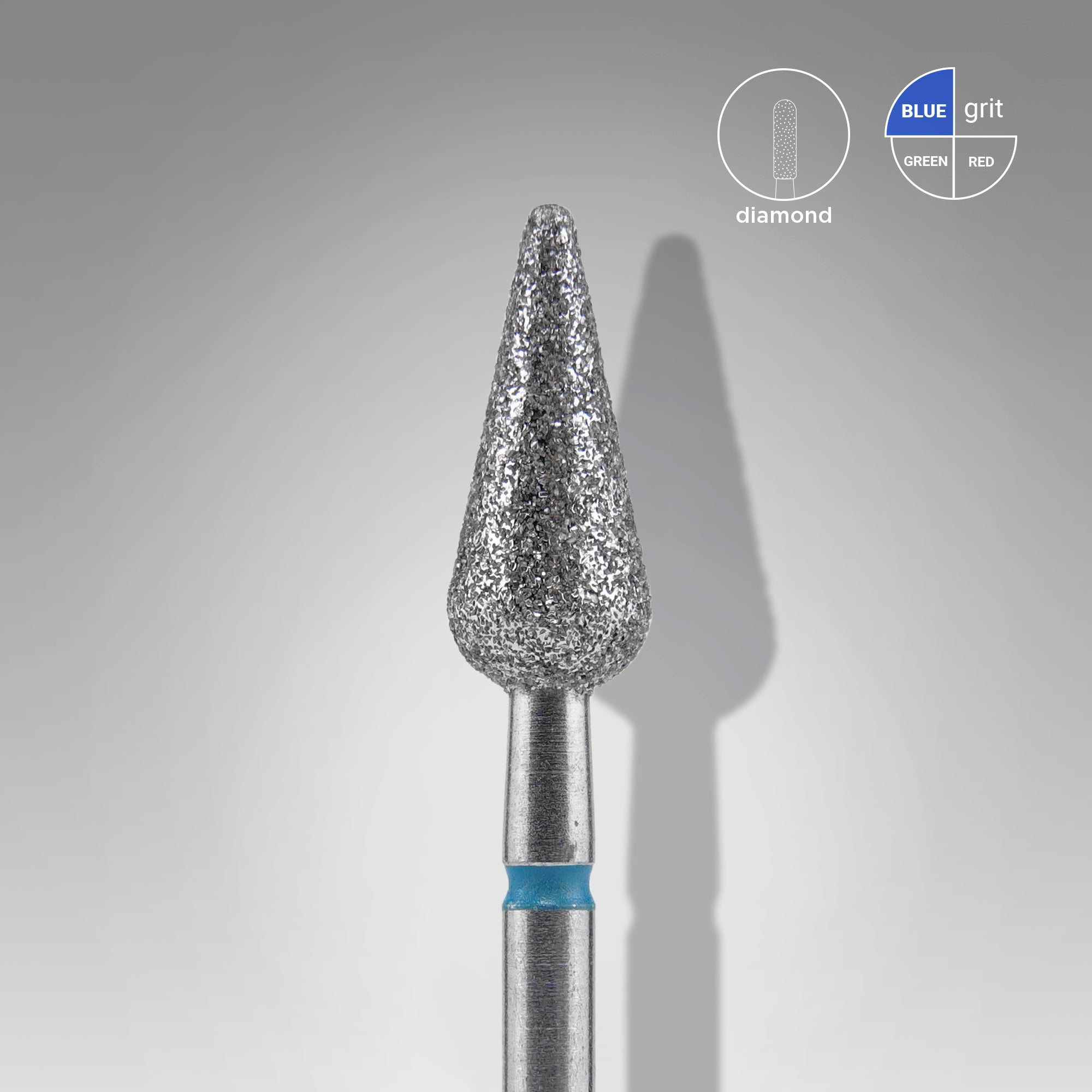 STALEKS Фреза острая груша, синяя, диаметр 5 мм/рабочая часть 12 [FA100B050/12]