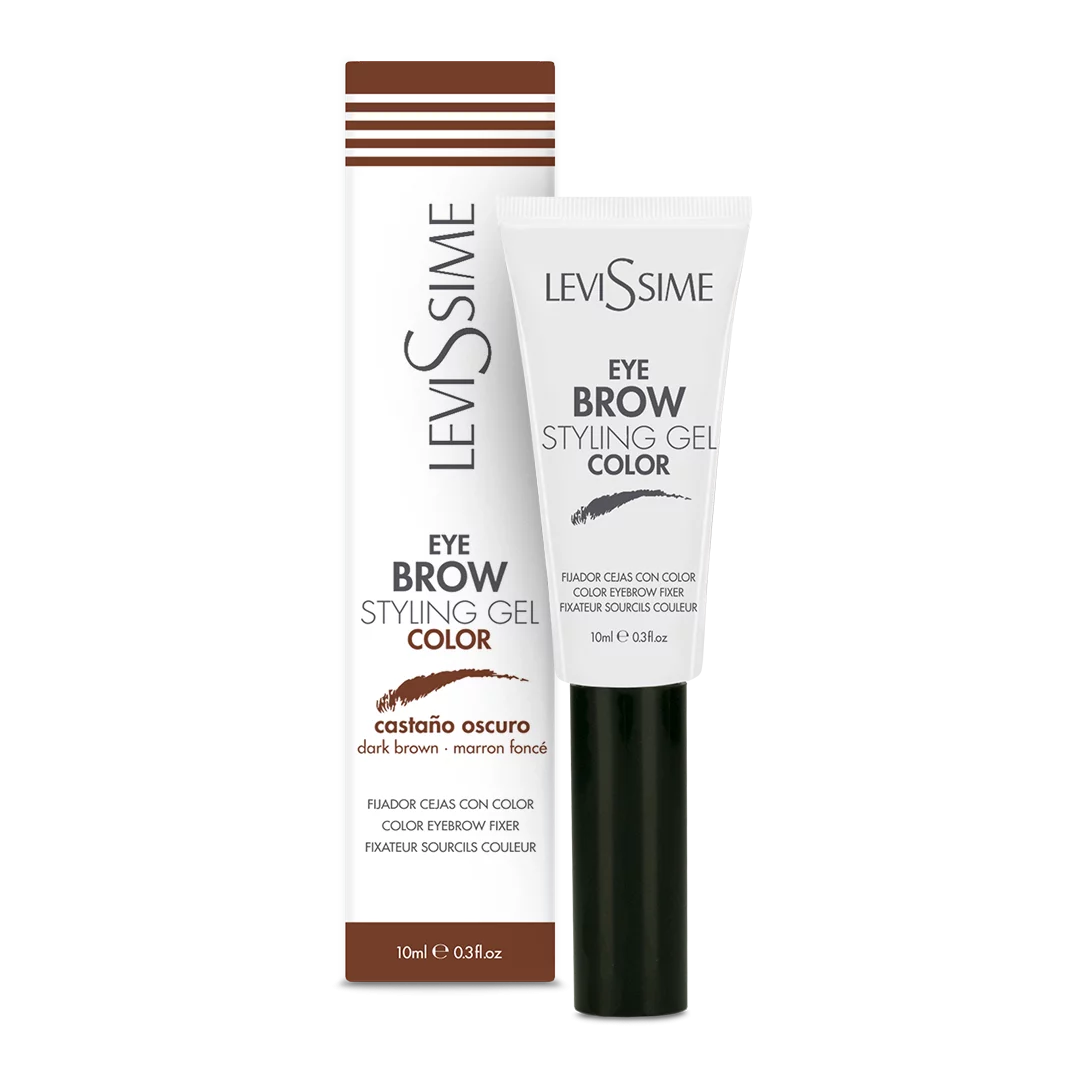 Levissime, Eye Brow Styling Gel Dark Brown - Uzacu fiksators tumšī brūns 10ml [4703]