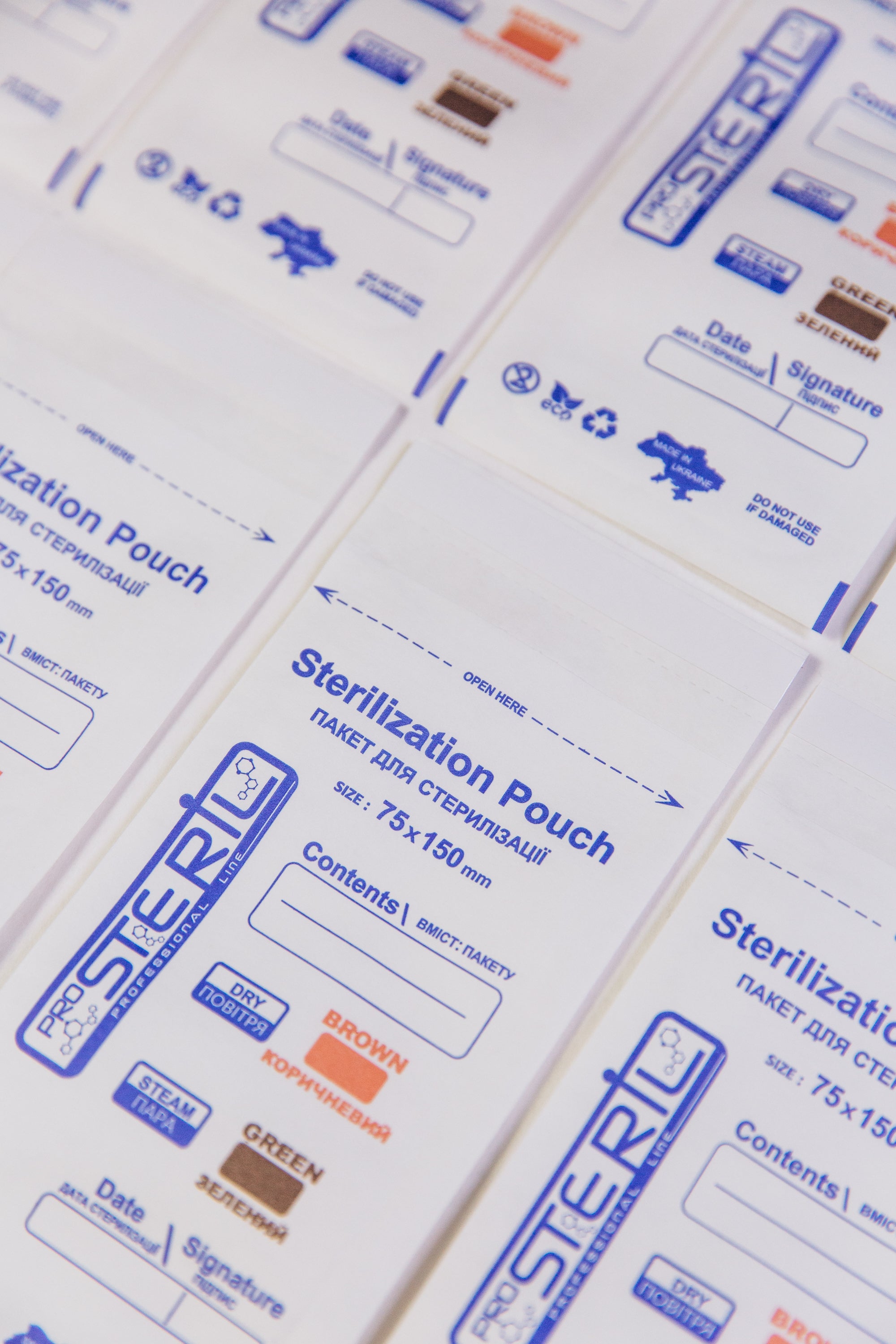 be STERIL&SAFE комбинированные пакеты для стерилизации в сухожаре или автоклаве, с индикатором 750×150мм PKW Белые 100шт.