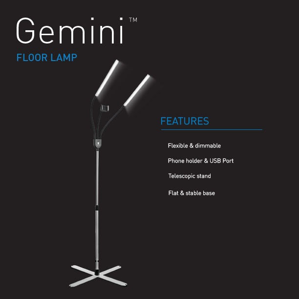 Daylight LED lamp - 2-panel floor lamp for professionals [Gemini Floor]