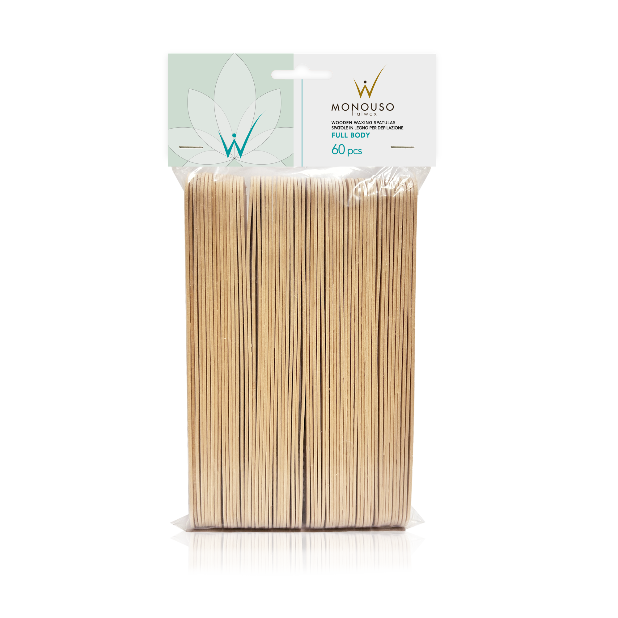 Italwax Деревянные шпатели для нанесения воска Full Body, 200x24x1,6 мм, 100 шт.