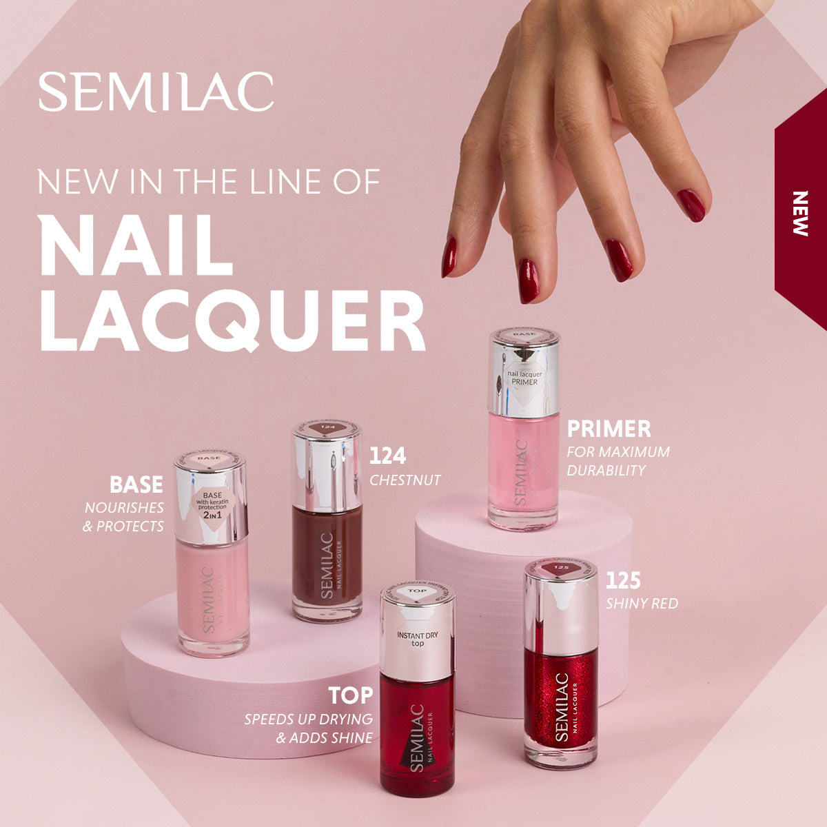 Semilac Nail Lacquer Plant Keratin Sticky Base Primer 9 ml