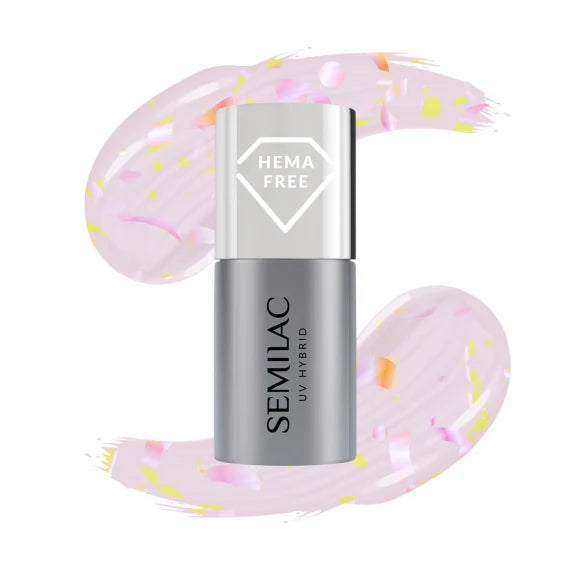 T26 „Semilac“ UV gelinis lakas „Top No Wipe Matte Peach Galaxy“, 7 ml