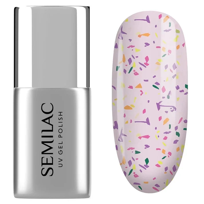 T27 Semilac UV-Gel-Lack Top No Wipe Matt Violett Galaxy 7 ml
