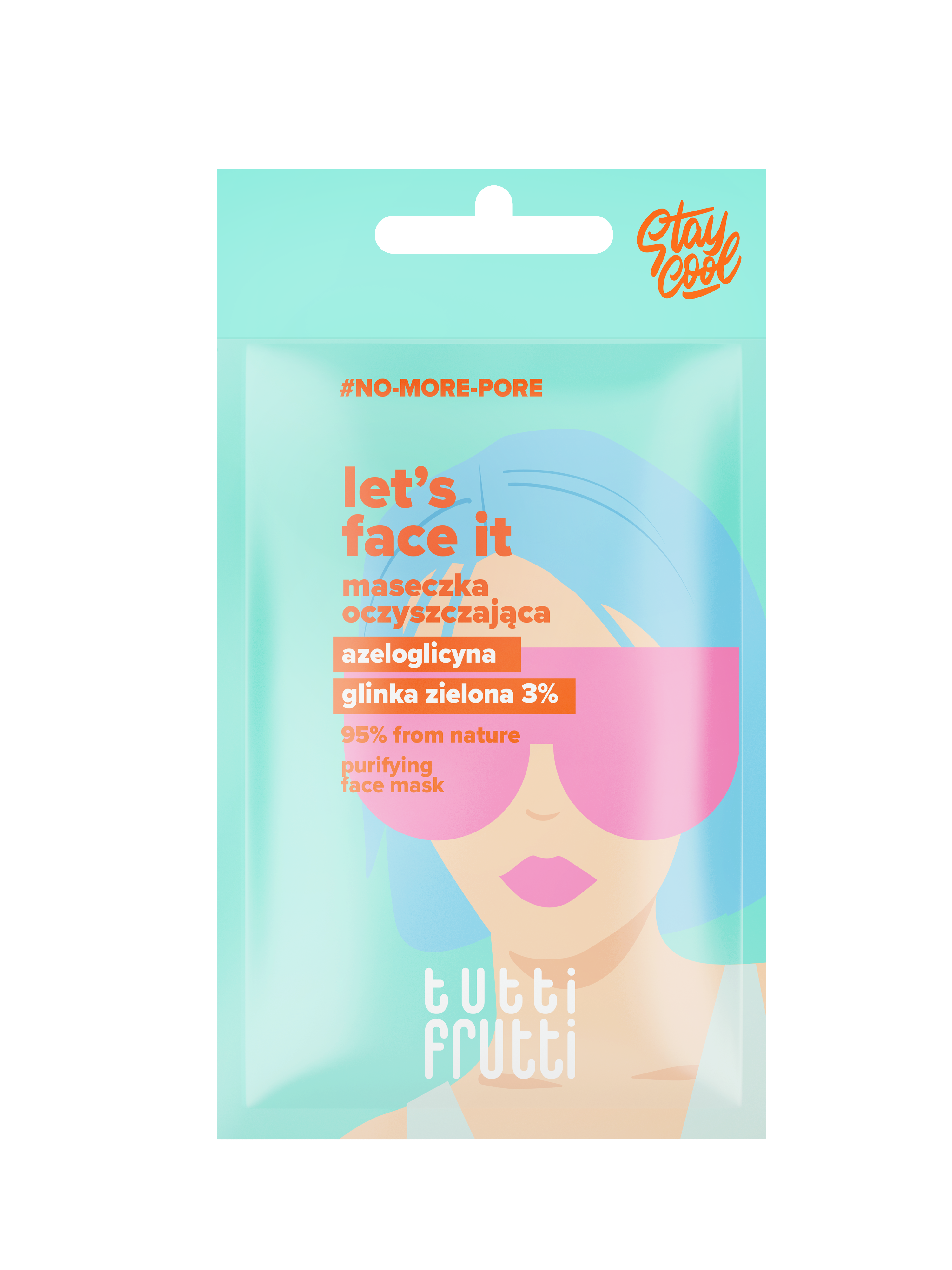 Farmona Tutti Frutti NO-MORE-PORE reinigende Gesichtsmaske mit Azeloglycin + grünem Ton 3%, 1 Stk.