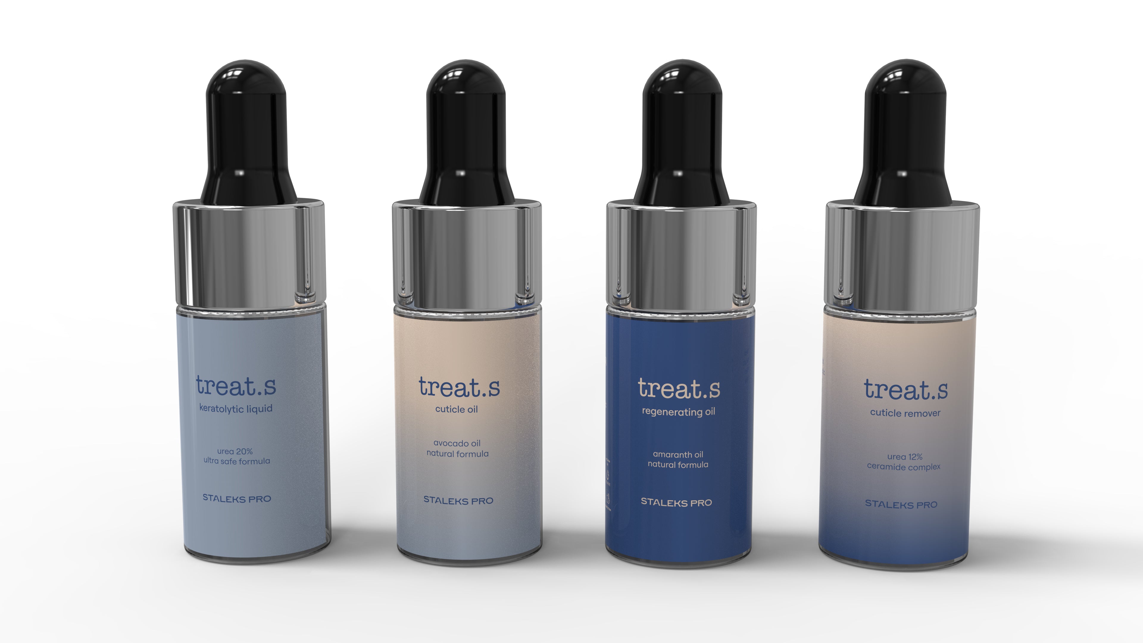 STALEKS Testset für Pediküre-Kosmetik „treat.s by STALEKS PRO“ (4 × 4 ml)