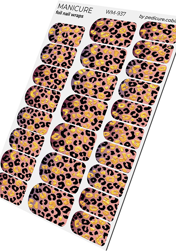 Pedicure cabinet manicure nail wraps with gold foil [WM-937]