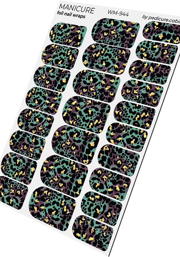 Pedicure cabinet manicure nail wraps with gold foil [WM-944]