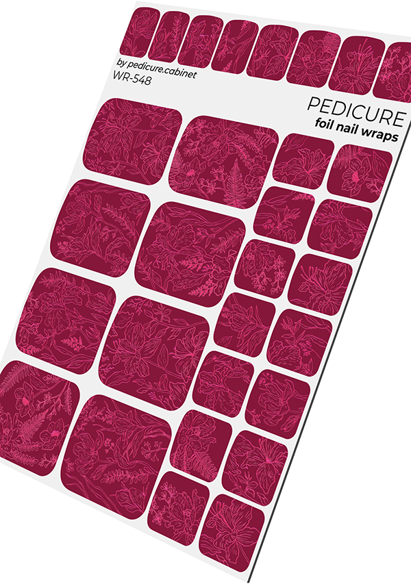 Pedicure cabinet pedicure nail wraps with colored foil [WR-548]