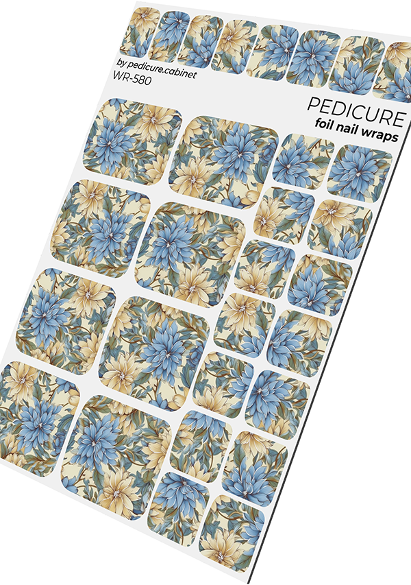 Pedicure cabinet pedicure nail wraps with silver foil [WR-580]