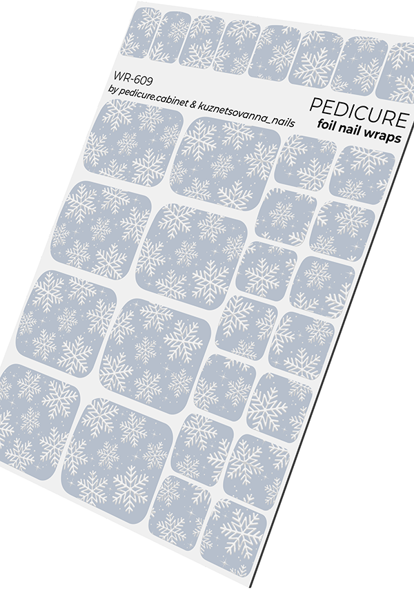 Pedicure cabinet pedicure nail wraps with silver foil [WR-609]