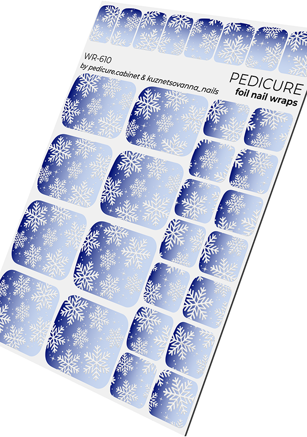 Pedicure cabinet pedicure nail wraps with silver foil [WR-610]