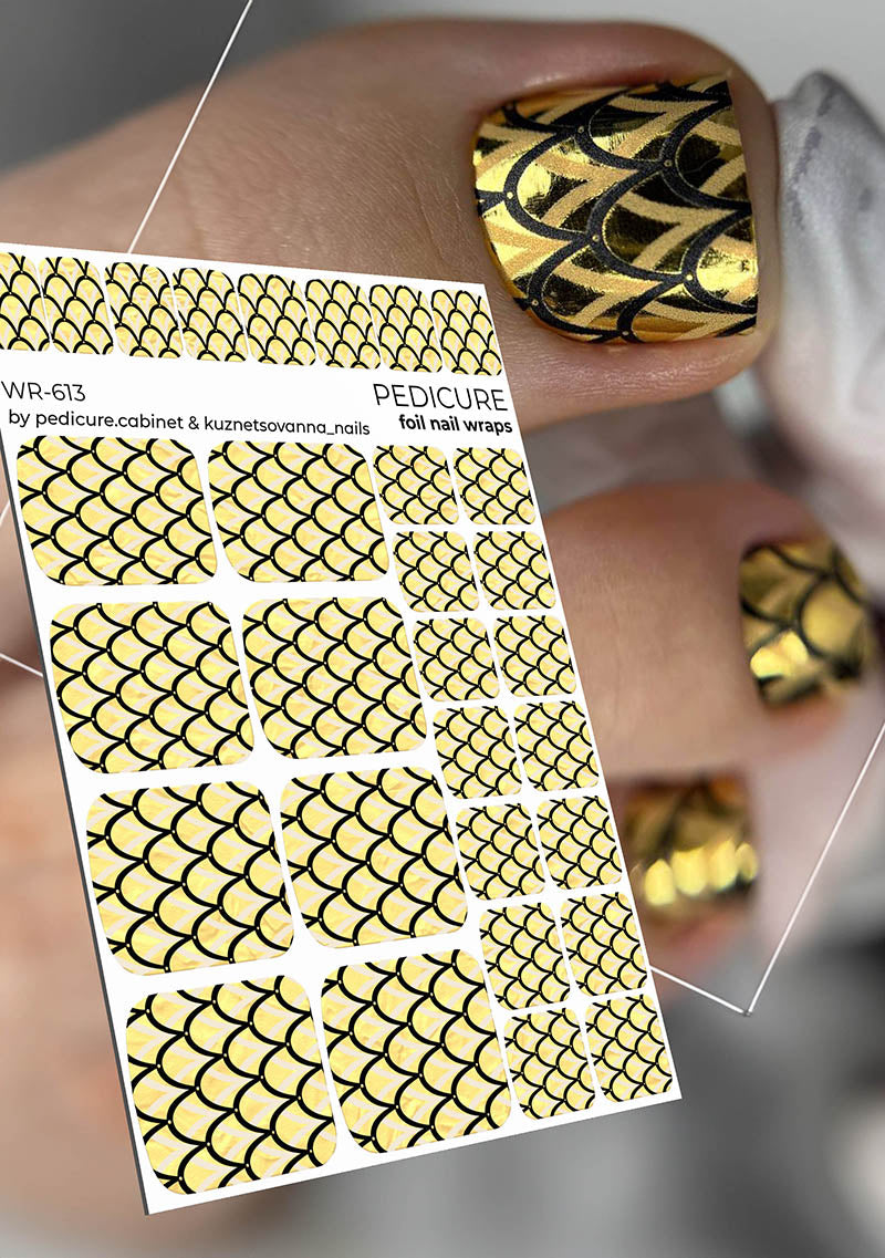 Pedicure cabinet pedicure nail wraps with gold foil [WR-613]