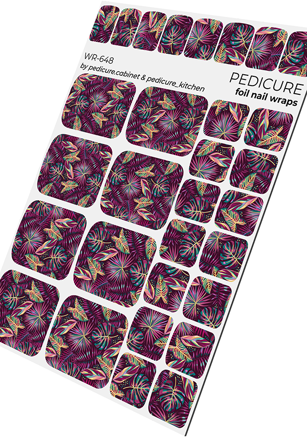 Pedicure cabinet pedicure nail wraps with gold foil [WR-648]