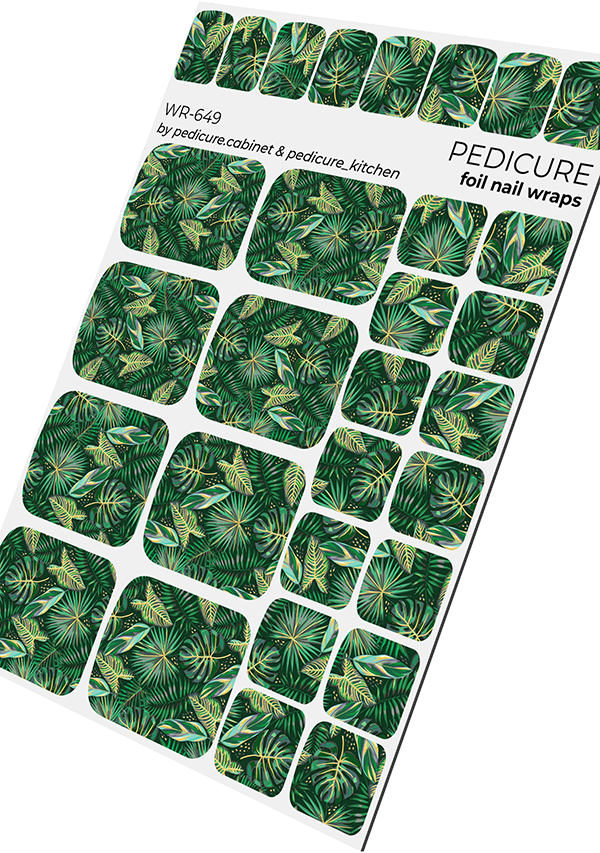 Pedicure cabinet pedicure nail wraps with gold foil [WR-649]