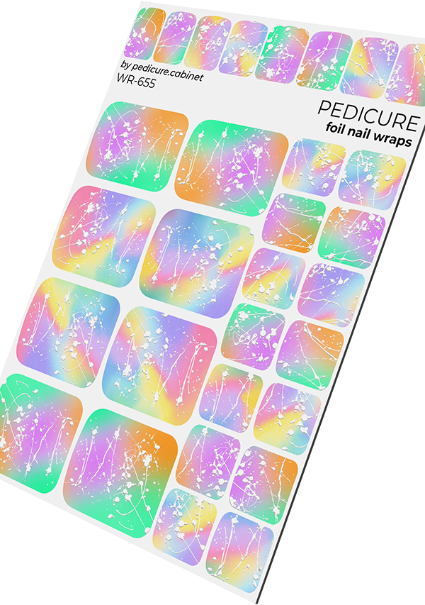 Pedicure cabinet pedicure nail wraps with silver foil [WR-655]