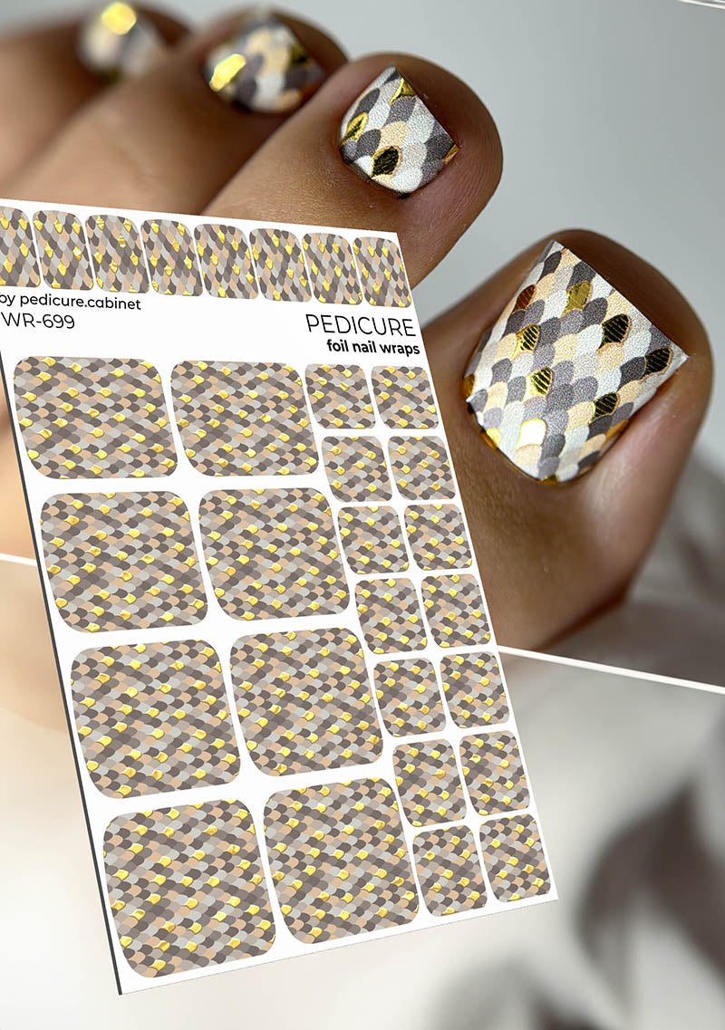 Pedicure cabinet pedicure nail wraps with gold foil [WR-699]