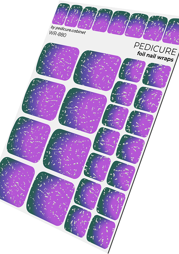 Pedicure cabinet pedicure nail wraps with silver foil [WR-880]