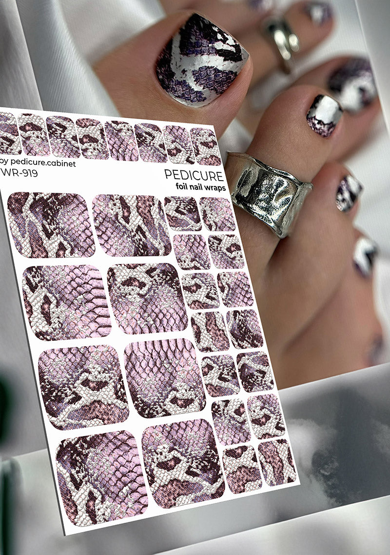 Pedicure cabinet pedicure nail wraps with silver foil [WR-919]