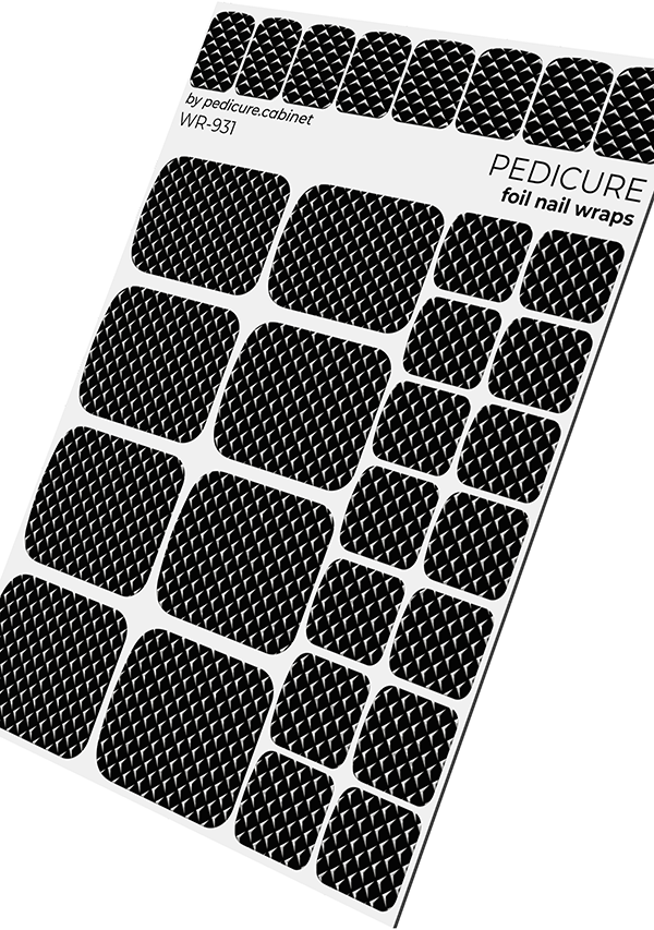 Pedicure cabinet pedicure nail wraps with silver foil [WR-931]