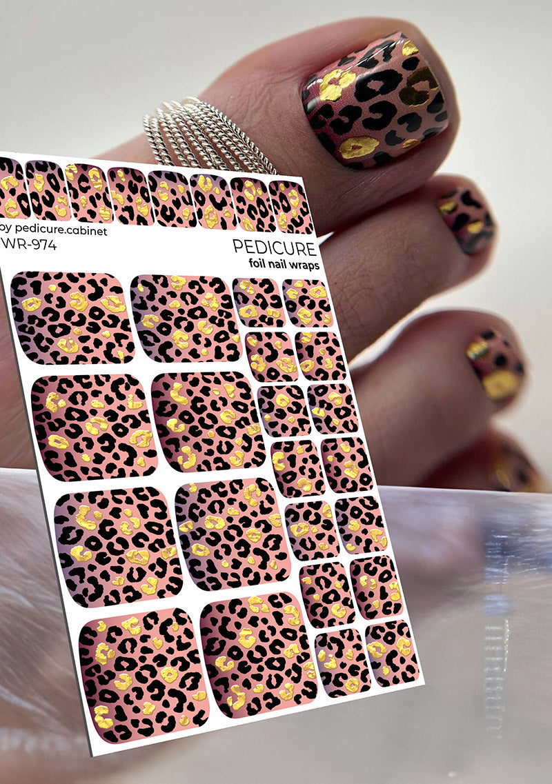 Pedicure cabinet pedicure nail wraps with gold foil [WR-974]