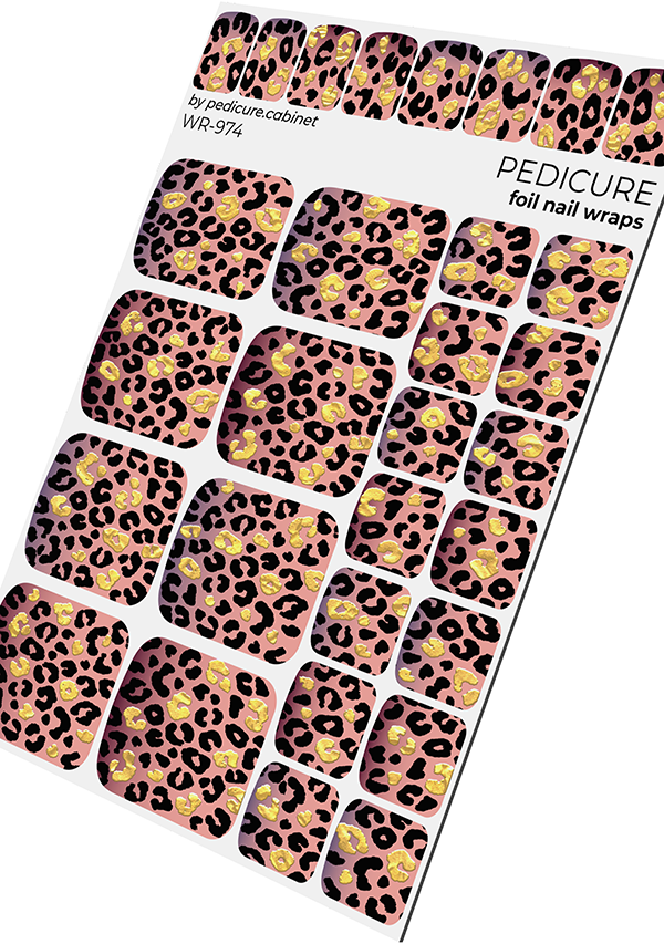 Pedicure cabinet pedicure nail wraps with gold foil [WR-974]