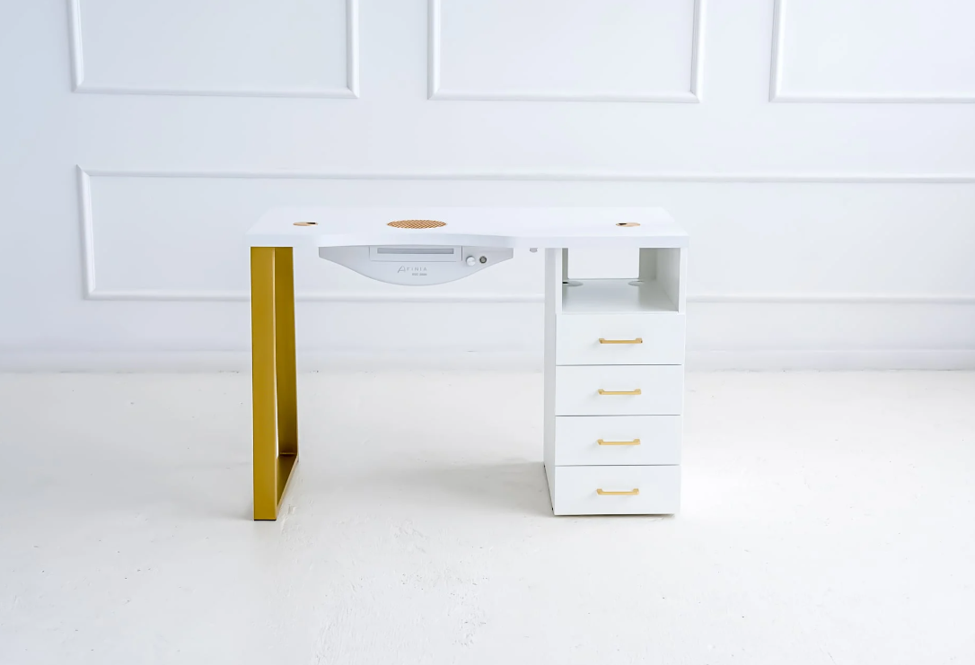 Afinia Manikīra galds Prime Gold ar iebūvētu putekļu savācēju NDC 2000